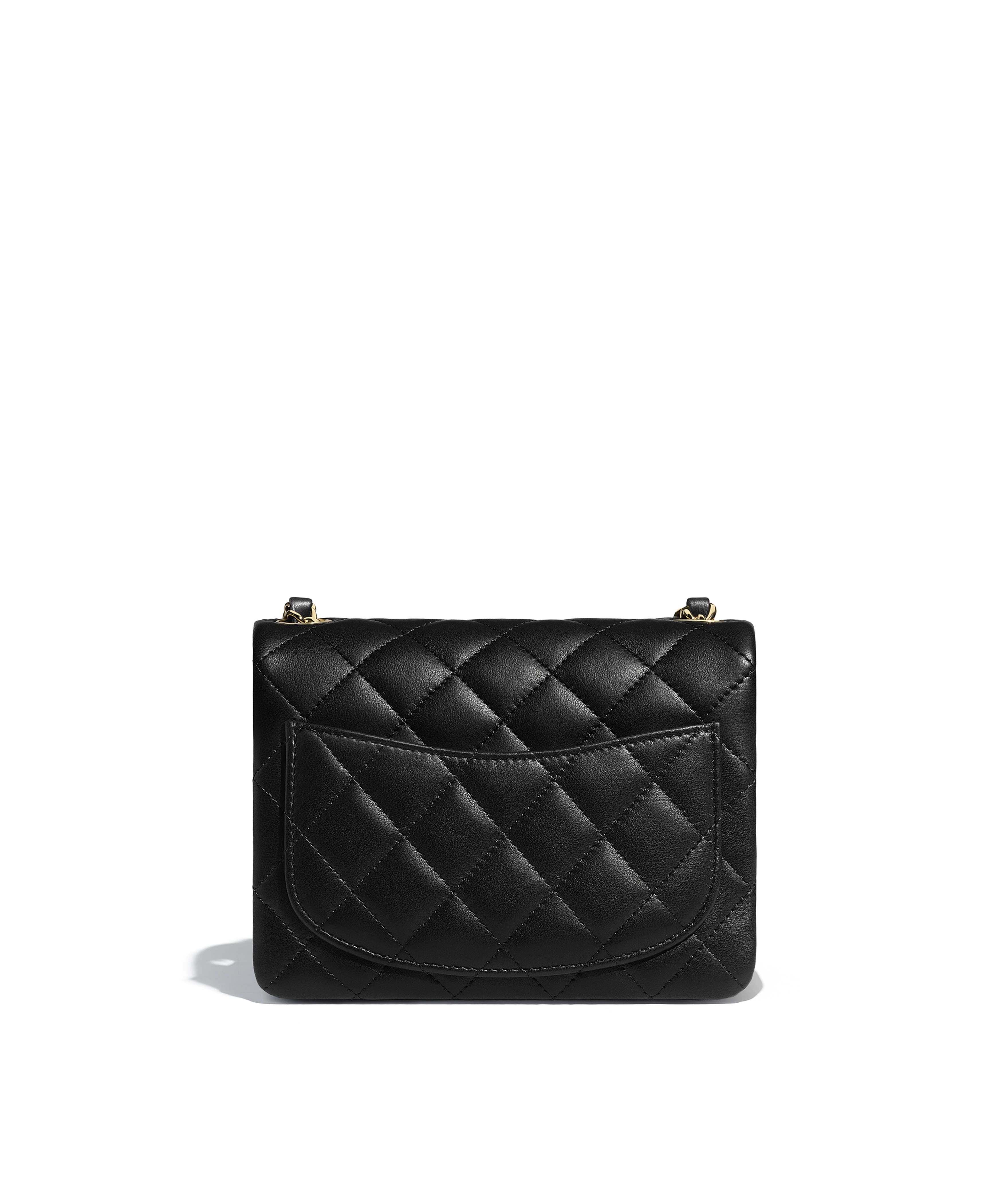 Mini sac classique - Noir - Agneau & métal doré - vue artistique